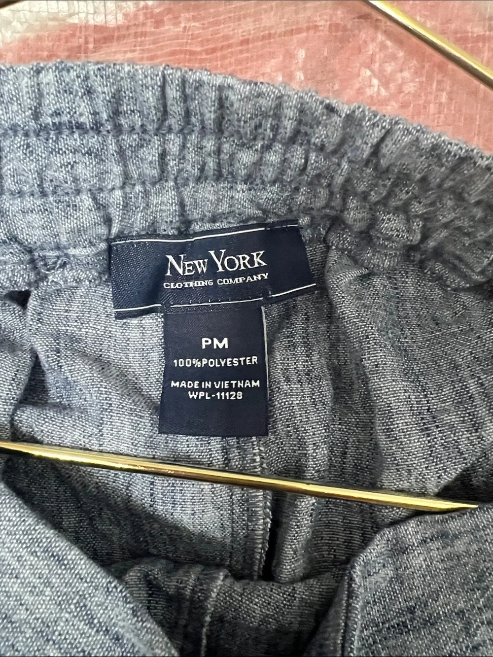 New York & Company Petite Wide-Leg Gray Chinos